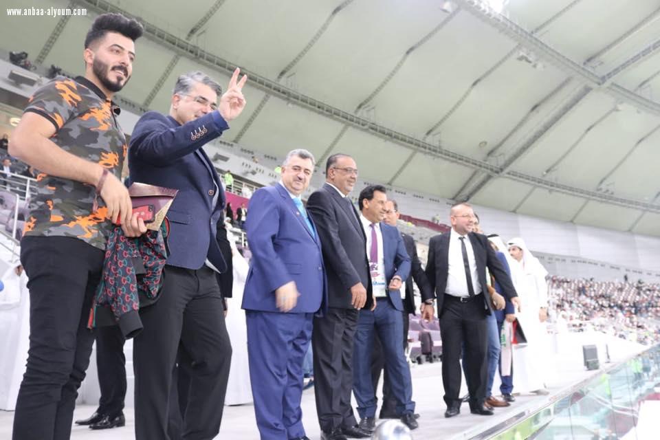 السفير عمر البرزنجي يحضر المباراة بين جمهورية العراق والامارات العربية المتحدة ويقدم أجمل التهاني للمنتخب العراقي بمناسبة الفوز 